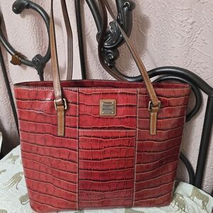 Dooney & Bourke Red Leather Tote Bag